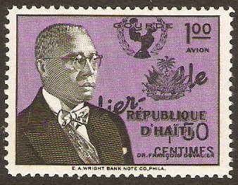 Haiti 1961 1g +50c black and violet. SG785.