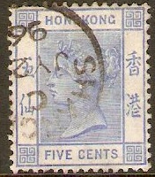 Hong Kong 1882 5c Pale blue. SG35.