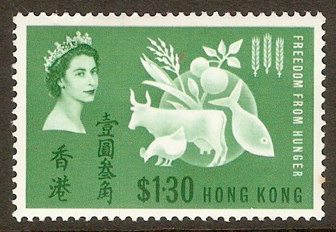 Hong Kong 1963 $1.30 Freedom from Hunger Stamp. SG211.