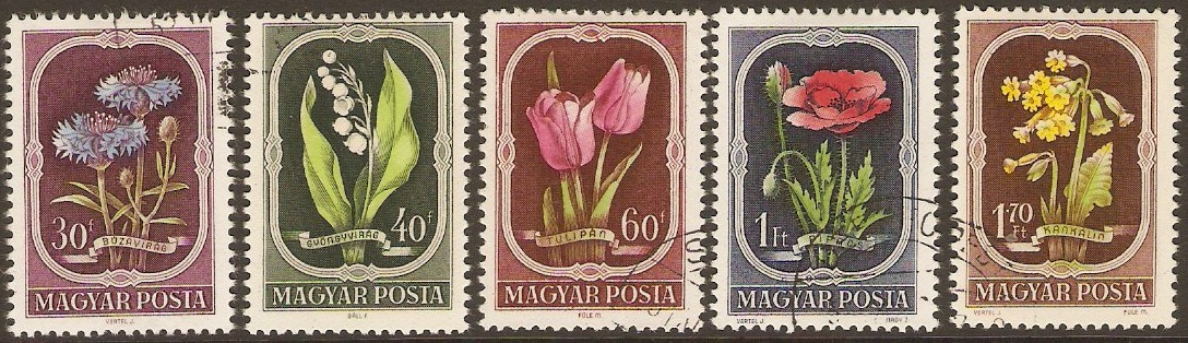 Hungary 1951 Flowers Set. SG1202-SG1206.