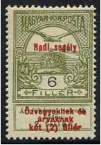 Hungary 1914 6f.+2f. Drab. SG157.