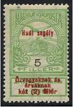Hungary 1914 5f.+2f. Emerald. SG156.