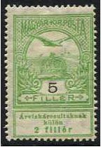 Hungary 1913 5f.+2f. Emerald. SG139.