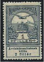 Hungary 1913 1f.+2f. Grey-Black. SG136.