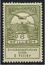 Hungary 1913 6f.+2f. Drab. SG140.