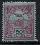 Hungary 1913 50f. Lake on Blue Paper. SG128A.