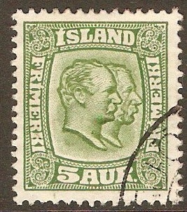Iceland 1907 5a Green. SG84.