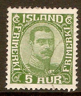 Iceland 1920 5a Green. SG119.