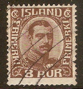 Iceland 1920 8a Chocolate. SG121.