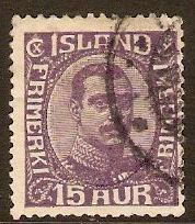 Iceland 1920 15a Violet. SG123.