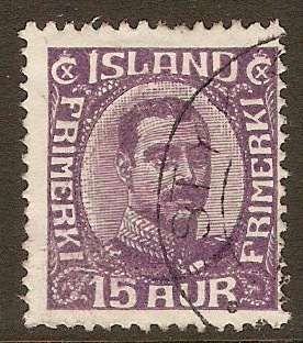 Iceland 1920 15a Violet. SG123.