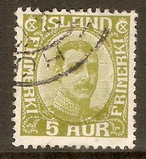 Iceland 1921 5a Sage-green. SG132.