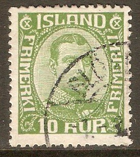 Iceland 1921 10a Green. SG133.