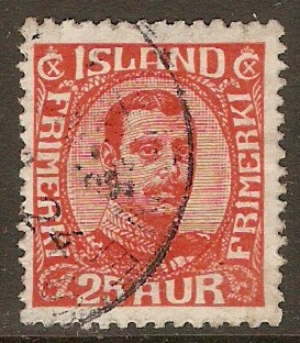 Iceland 1921 25a Scarlet. SG135.