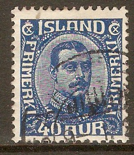 Iceland 1921 40a Blue. SG136.
