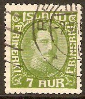 Iceland 1931 7a Yellow-green. SG186.