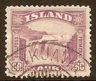 Iceland 1931 60a Mauve. SG198.