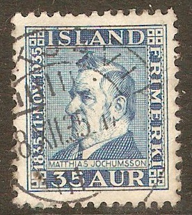 Iceland 1935 35a Blue - Jochumsson series. SG219.