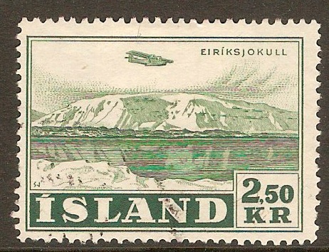 Iceland 1947 2k.50 Green - Air series. SG277.