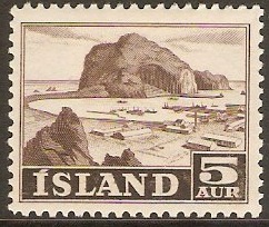 Iceland 1950 5a Sepia. SG296.