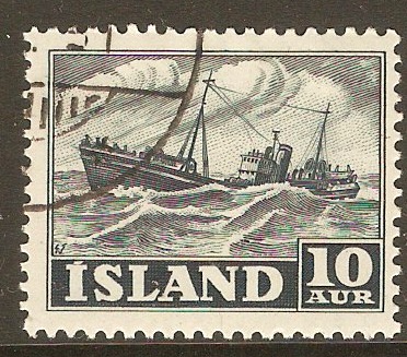 Iceland 1950 10a Slate. SG297.