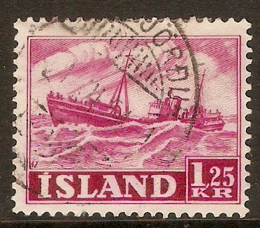 Iceland 1950 1k.25 Bright purple. SG304.