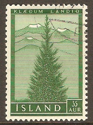 Iceland 1957 35a Deep emerald. SG350.