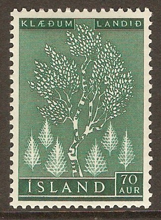 Iceland 1957 70a Deep blue-green. SG351.