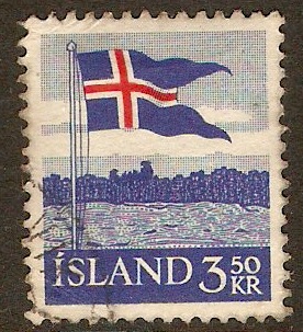 Iceland 1958 3k.50 Flag series. SG358.