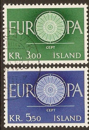 Iceland 1960 Europa Stamps. SG375-SG376.