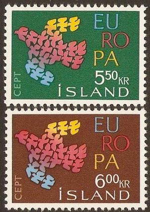 Iceland 1961 Europa Stamps. SG386-SG387.