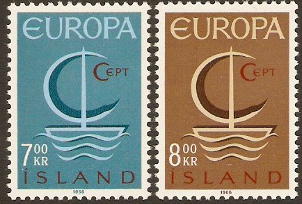 Iceland 1966 Europa Stamps. SG436-SG437.