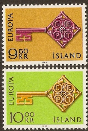 Iceland 1968 Europa Stamps. SG448-SG449.