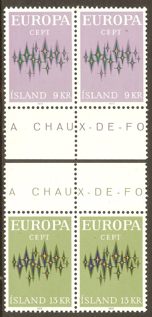 Iceland 1972 Europa Stamps set. SG492-SG493.