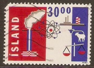 Iceland 1992 30k Agric. & Industry Symbols. SG788.