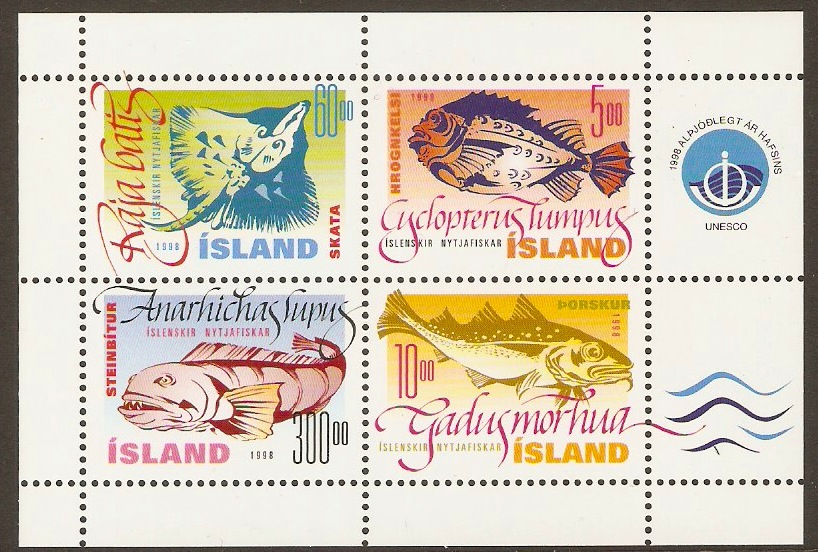 Iceland 1998 Fishes (1st. Series) Sheet. SGMS901.