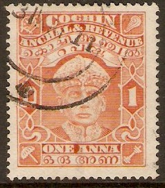 Cochin 1933 1a Brown-orange. SG57.