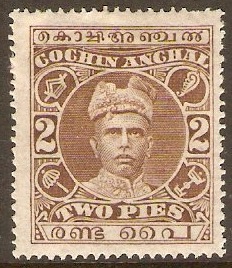 Cochin 1911 2p Brown. SG26.