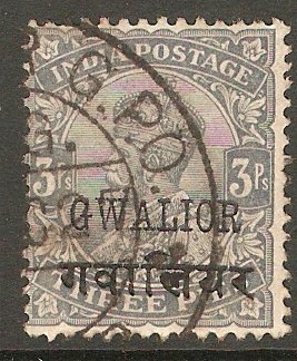 Gwalior 1928 3p Slate. SG86.