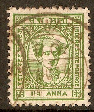 Indore 1940 1a Yellow-green. SG39.