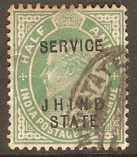 Jind 1907 a Green - Official stamp. SGO33.