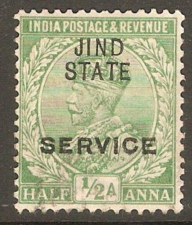 Jind 1914 a Green - Official stamp. SGO36.