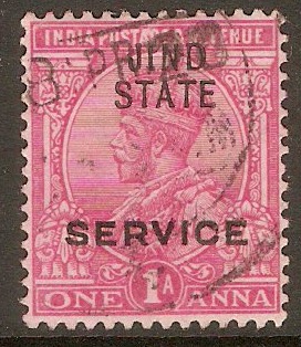 Jind 1914 1a Pale rose-carmine - Official stamp. SGO37a.