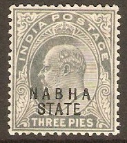 Nabha 1903 3p Slate-grey. SG37c.