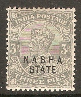 Nabha 1913 3p Grey. SG49.