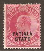 Patiala 1903 1a Carmine. SG38.