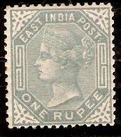 India 1874 1r Slate. SG79.
