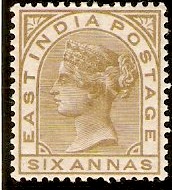 India 1876 6a Olive-bistre. SG80.