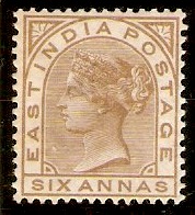India 1876 6a Pale brown. SG81.