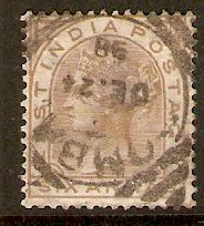India 1876 6a Pale brown. SG81.